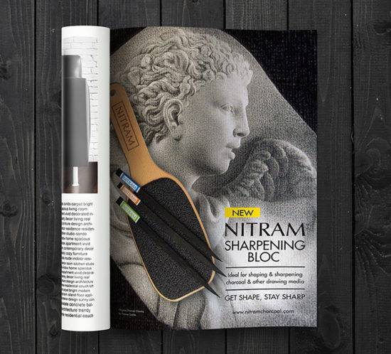 Print advertising for Nitram Fine Art Charcoal